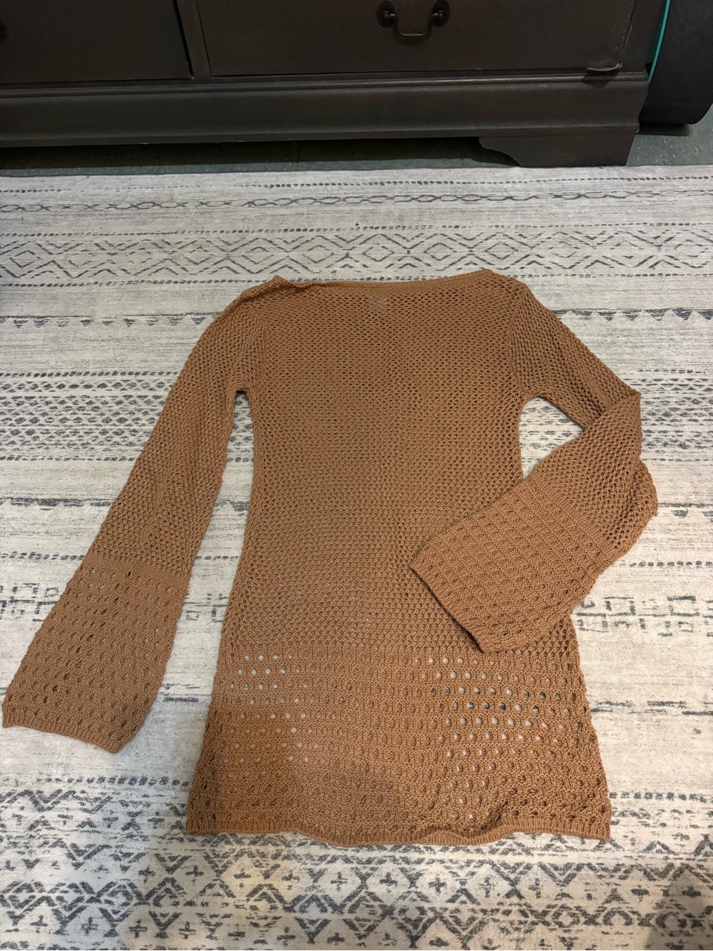 Shade & Shore Brown Crochet Swim Coverup